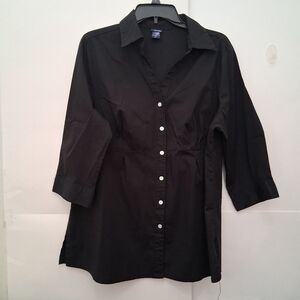 🎉Basic Editions Black Button-Down Shirt